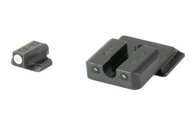TRUGLO, Tritium Pro, Sight Set, For S&W M&P, Green Tritium, White Ring on Front Sight