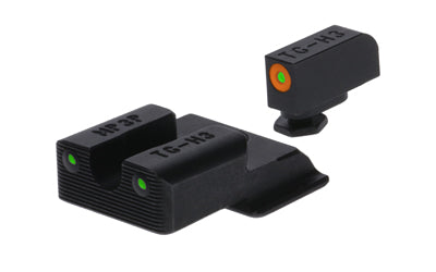 TRUGLO, Tritium Pro, Sight Set, For S&W EZ 380, Green Tritium, Orange Ring on Front Sight