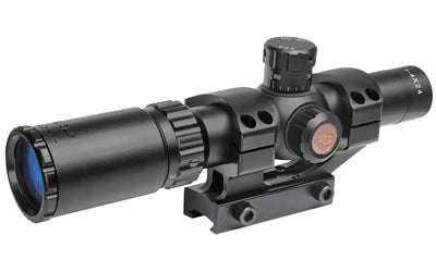 TRUGLO, Tru-Brite 30 Series Rifle Scope, 1-4X24mm, Fully-Coated Lenses, Duplex Mil-Dot Reticle, Matte Black, 30mm, Pre-Calibrated .223 and .308 BDC Turrets, One-Piece Base