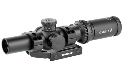 TRUGLO, OMNIA Rifle Scope, 1-4X24mm, 300mm Main Tube, Illuminate A.P.T.R. (All Purpose Tactical Reticle), APTUS-M1 One Piece Mount, Throw Lever, Black