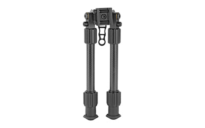 TRUGLO, Tac-Pod Carbon Pro Bi-Pod, Carbon Fiber and Aluminum Construction W/ Rubber Feet, Pivoting Base and Rotating Design Allows for Ease Shooting Angle Adjustment, 9-13 Inch Leg Length, Picatinny Rail Mount