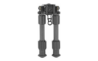 TRUGLO, Tac-Pod Carbon Pro Bi-Pod, Carbon Fiber and Aluminum Construction W/ Rubber Feet, Pivoting Base and Rotating Design Allows for Ease Shooting Angle Adjustment, 6-9 Inch Leg Length, Picatinny Rail Mount