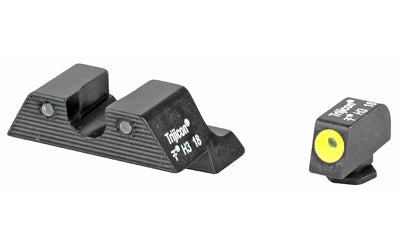 Trijicon, HD Tritium Sight, 3 Dot Green Tritium With Yellow Front Outline, Fits Glock 20/21/29/30/31/32