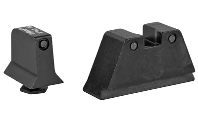 Trijicon, Suppressor/Optic Height Sights, Fits GLOCK 17/17L/19/22/23/24/25/26/27/28/31/32/33/34/35/37/38/39, Black Front/Black Rear with Green Lamps