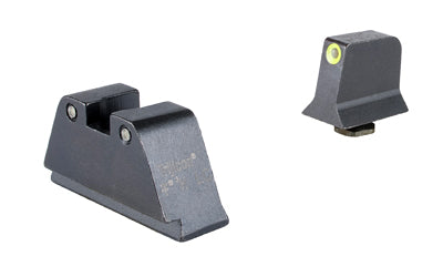 Trijicon, Suppressor/Optic Height, Night Sights, Yellow Front with Black Rear & Green Lamps, Fits GLOCK 17/19/22/23/24/26/27/31/32/33/34/35/39