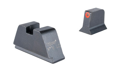 Trijicon, Suppressor/Optic Height, Night Sights, Orange Front with Metal Rear & Green Lamps, Fits GLOCK 17/19/22/23/24/26/27/31/32/33/34/35/39
