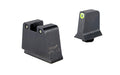 Trijicon, Suppressor/Optic Height, Night Sights, Yellow Front with Black Rear & Green Lamps, Fits GLOCK 42/43/43X/48