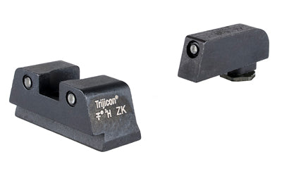 Trijicon, Suppressor/Optic Height Tritium Night Sight Set, Fits Glock 42/43/43X/48 MOS, 3 Dot, Green Tritium with Black Outline Front and Rear