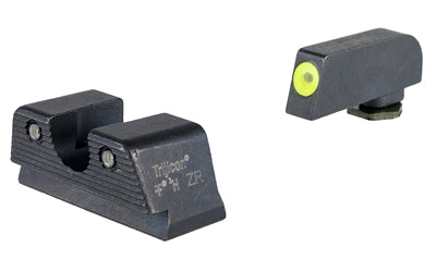 Trijicon, Suppressor/Optic Height HD XR Night Sight Set, Fits Glock 43X/48 MOS/43/42, Green Tritium with Yellow Outline Front, Green Tritium with Black Outline U Notch Rear