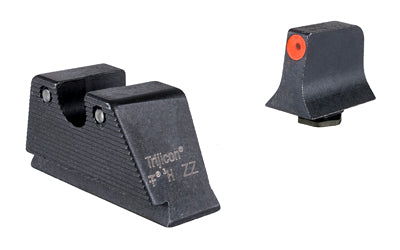 Trijicon, Suppressor/Optic Height HD XR Night Sight Set, Fits Glock 20/21/29/30/41 (Includes S and SF Variants), Green Tritium with Orange Outline Front, Green Tritium with Black Outline U Notch Rear