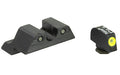 Trijicon, HD XR Night Sight Set, 3 Dot Green Tritium With Yellow Front Outline, Fits Glock 17/19/26/27/33/34