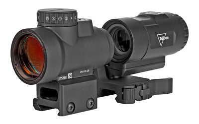Trijicon, MRO HD, Red Dot, 1X25, 68MOA Circle With 2MOA Center Dot, Black, Full Co-Witness Mount , 3X Magnifier With Adjustable Height Quick Release, Flip to Side Mount