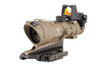 Trijicon, ACOG ECOS, 4X32mm Dual Illuminated Green Crosshair 5.56 Reticle, Backup Iron Sights, Quick Release Mount, LED 3.25 MOA Red Dot RMR Type 2, Cerakote Flat Dark Earth Finish
