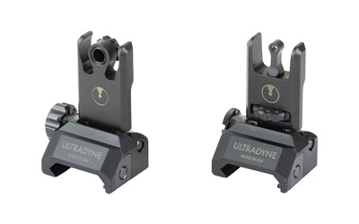 Ultradyne USA, C2 Folding Front and Rear Sight Combo-Aperture, Fits Picatinny, Black