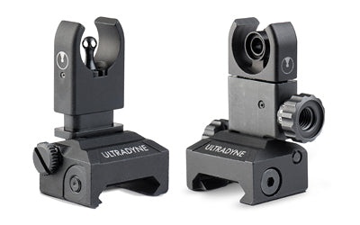 Ultradyne USA, C4 Front and Rear Sight Combo, Fits Picatinny Rails, Black, 4.7 oz. Total, 4140 CrMo Steel