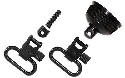 Uncle Mike's, QD Mag Cap & Wood Screw Swivel, 1", Fits Remington 870 Express, Black, With Internal Ratchet