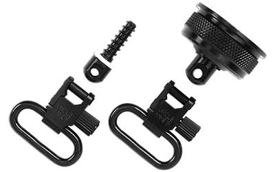 Uncle Mike's, QD Mag Cap & Wood Screw Swivel, 1", Fits Remington 870, Black, With External Ratchet