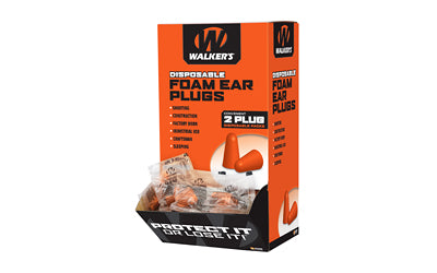 Walker's, Ear Plug, Foam, Orange, 200 Individually Packaged Pairs per Box