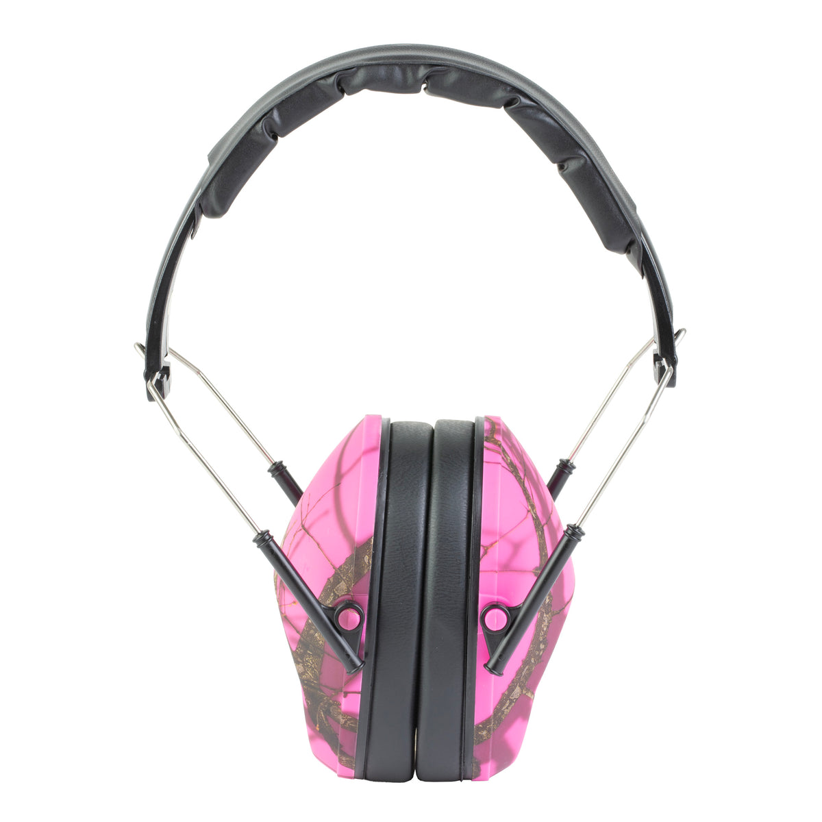 Walker's, Low Profile Folding Muff, Earmuff, Folding Design, Pink Mossy Oak Camo