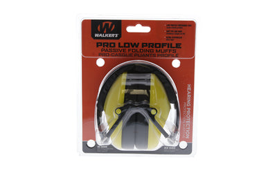 Walker's, Low Profile Folding Muff, Earmuff, Folding Design, Yellow