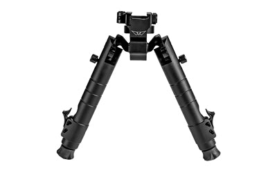 Warne, Skyline Precision Bipod, Black Finish, Fits Picatinny or Weaver Rail, 5 Position Leg Rotation, 6.9"-9.1"