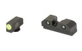 XS Sights, R3D 2.0, Tritium Night Sight, Fits Glock 17/19/22/23/24/26/27/31/32/33/34/35/36, Green Front Outline, Green Tritium Front/Rear