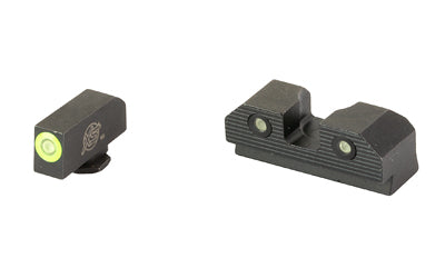 XS Sights, R3D 2.0, Tritium Night Sight, Fits Glock 17/19/22/23/24/26/27/31/32/33/34/35/36, Green Front Outline, Green Tritium Front/Rear