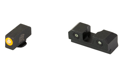 XS Sights, R3D 2.0, Tritium Night Sight, Fits Glock 43, Orange Front Outline, Green Tritium Front/Rear