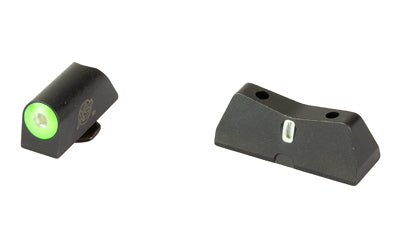 XS Sights, DXT2 Pro Big Dot Sights, Fits Glock 17/19/22/23/24/26/27/31/32/33/34/35/36/38, Taurus G3c/GX4/New Production G3, Walther PDP, Black Nitride Finish, Green, Tritium Front/Rear