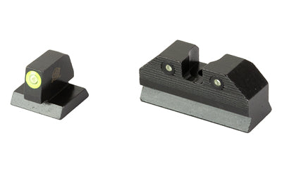 XS Sights, R3D, 2.0, Tritium Night Sight, For Desert Eagle (.44 Mag/.50AE), Standard Height, Green Front Outline, Green Tritium Front/Rear