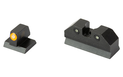 XS Sights, R3D, 2.0, Tritium Night Sight, For Desert Eagle (.44 Mag/.50AE), Standard Height, Orange Front Outline, Green Tritium Front/Rear