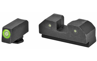 XS Sights, R3D Night Sights, Green Front Dot, Fits Glock 20/21/29/30/30S/37/41, Steel/Blued