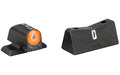 XS Sights, DXT2 Big Dot Tritium Front, White Stripe Express Rear, Fits Sig Sauer P225/P226/P229/P320, Springfield XD/XDm/XDs, Green with Orange Outline