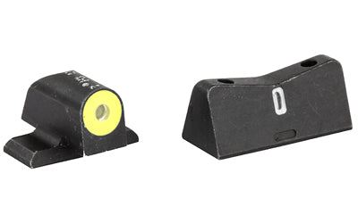 XS Sights, DXT2 Big Dot Tritium Front, White Stripe Express Rear, Fits Sig Sauer P225/P226/P229/P320, Springfield XD/XDm/XDs, Green with Yellow Outline