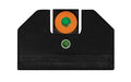 XS Sights, F8 Night Sights, Fits S&W M&P Full Size and Compact, Green with Orange Outline Front, Green Rear, Tritium Front/Rear