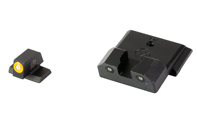 XS Sights, R3D 2.0, Tritium Night Sight, Fits S&W M&P Full Size & Compact (Not Optic Ready), Orange Front Outline, Green Tritium Front/Rear
